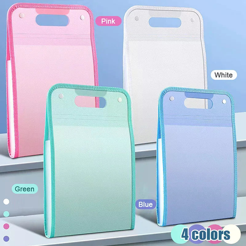 13 Pocket File Folders Portable A4 Letter Size Macaron Color Accordian Document Organizer Classroom Office Home Storage