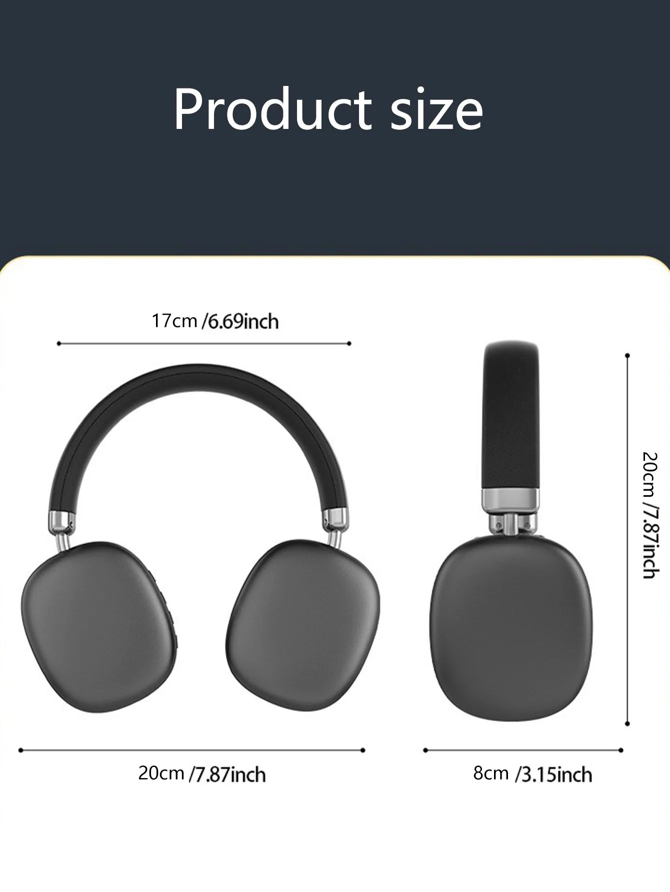 Wireless Over-Ear Headphones,5.3 Chip,Hi-Fi 360° Surround Sound,Dual Device Connection,Long Battery,Stylish Wireless Headset
