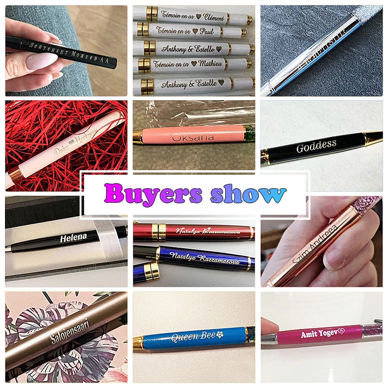 10-200Pcs Gradient Metal Ballpoint Pens Custom Logo Touch Screen Pen Office School Advertising Pen Name Text Laser Engraving