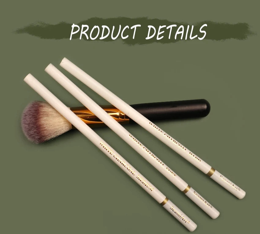 SeamiArt 3Pcs White Soft/Medium/Hard Charcoal Pencil for Sketch Carbon Pen Sketch Art Tools Office School Supplies Pencils