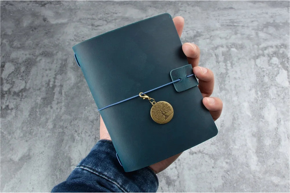 Travel Notebook Retro Leather Journal DIY Handmade Vintage Planner Note Book Portable Sketchbook Teacher School Gift 192 Pages