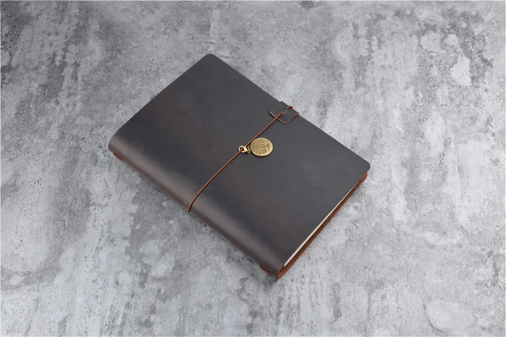 Travel Notebook Retro Leather Journal DIY Handmade Vintage Planner Note Book Portable Sketchbook Teacher School Gift 192 Pages