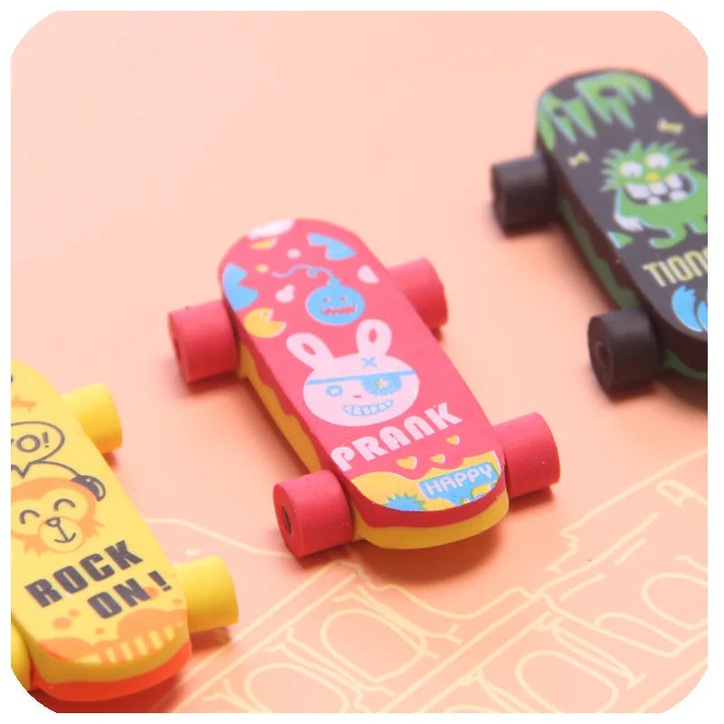 1 PCs creative cartoon skateboard car cute eraser student eraser school supplies wholesale