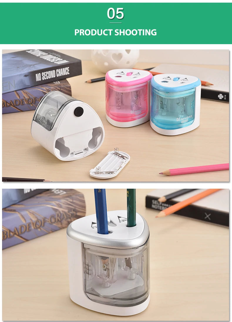 Study Manual Auto Automatic Drawing Pencil Pen Sharpener Electric Switch Pencil Sharpener Stationery Home Office School Supply
