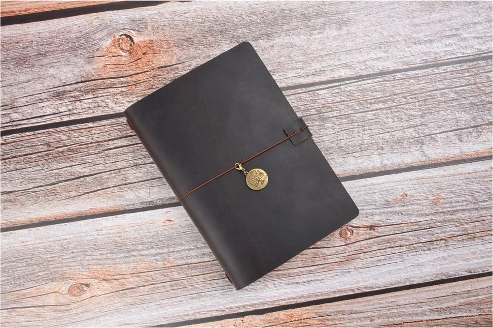 Travel Notebook Retro Leather Journal DIY Handmade Vintage Planner Note Book Portable Sketchbook Teacher School Gift 192 Pages