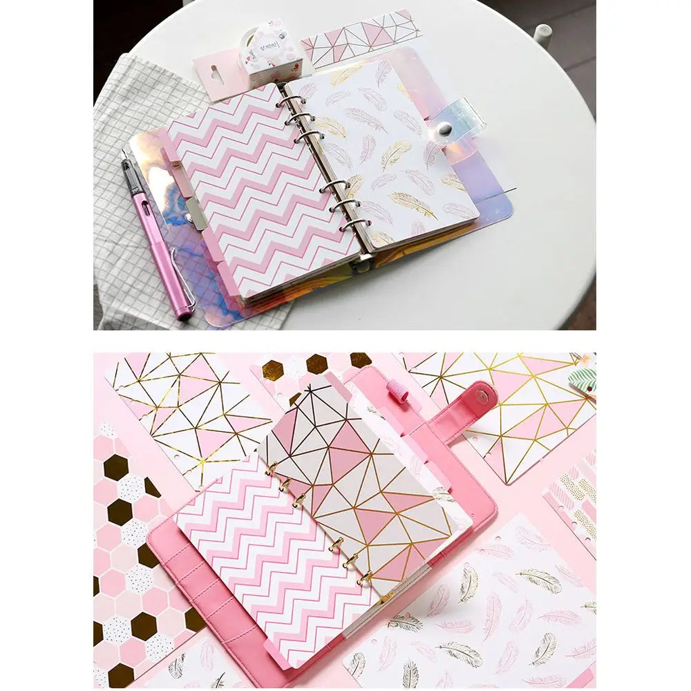 Binders 6-Ring Binder Personal Planner Binder Index Dividers Loose Leaf Separator Page Binder Index Page Binder Indexing Cards