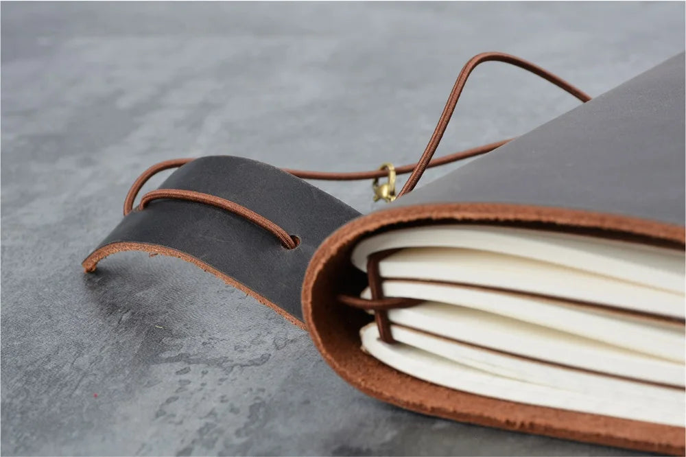 Travel Notebook Retro Leather Journal DIY Handmade Vintage Planner Note Book Portable Sketchbook Teacher School Gift 192 Pages