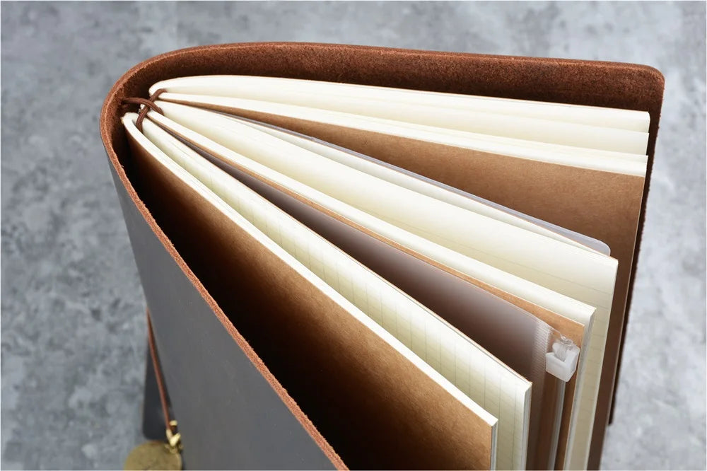 Travel Notebook Retro Leather Journal DIY Handmade Vintage Planner Note Book Portable Sketchbook Teacher School Gift 192 Pages