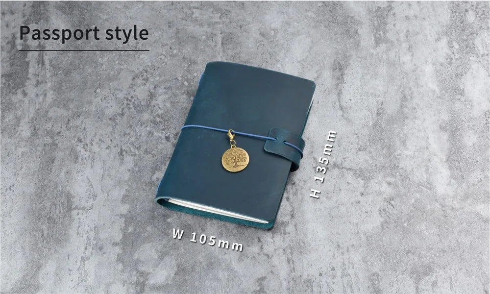 Travel Notebook Retro Leather Journal DIY Handmade Vintage Planner Note Book Portable Sketchbook Teacher School Gift 192 Pages