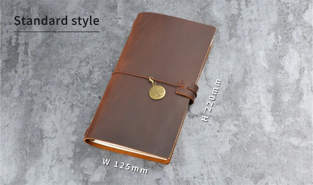 Travel Notebook Retro Leather Journal DIY Handmade Vintage Planner Note Book Portable Sketchbook Teacher School Gift 192 Pages