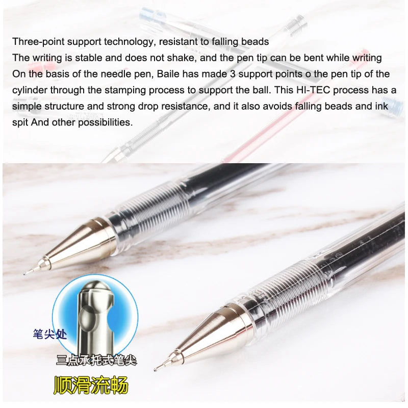 3pcs Pilot HI-TEC Gel Ink Pen 0.25 0.3 0.4 0.5MM Fine Point Ball Pen Needle Neutral Quick Dry Ink Black,Blue,Red BLLH-20C4