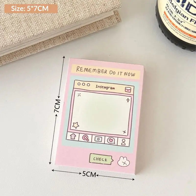 Memo Pad Notebook 100 Sheets Non Adhesive Cute Handwritten Notes for Meeting School Exam Preparation