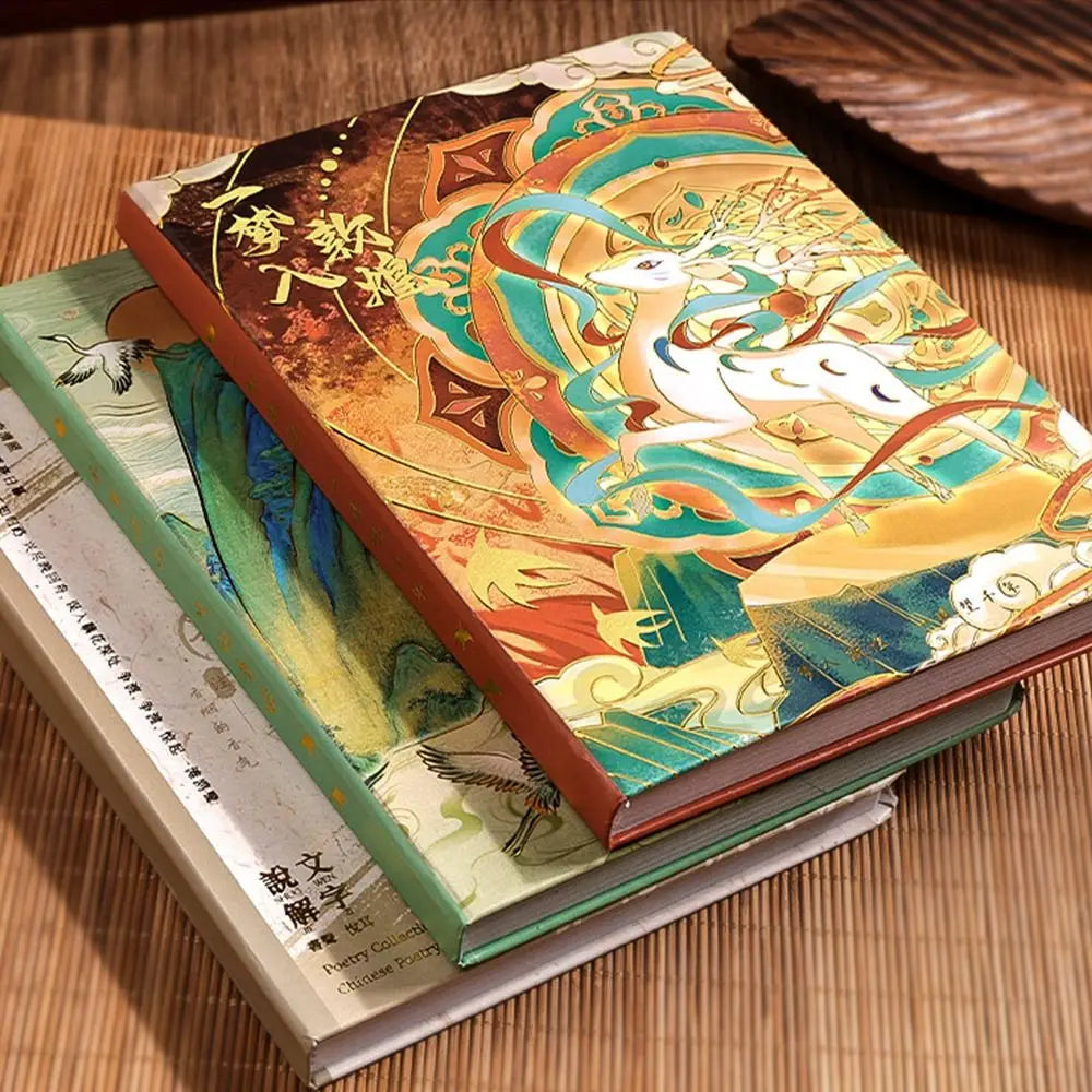 Retro Full-Color Notebook Good-looking Hardcover Notepad China-Chic Creative Design Diary Notebook Student Gift