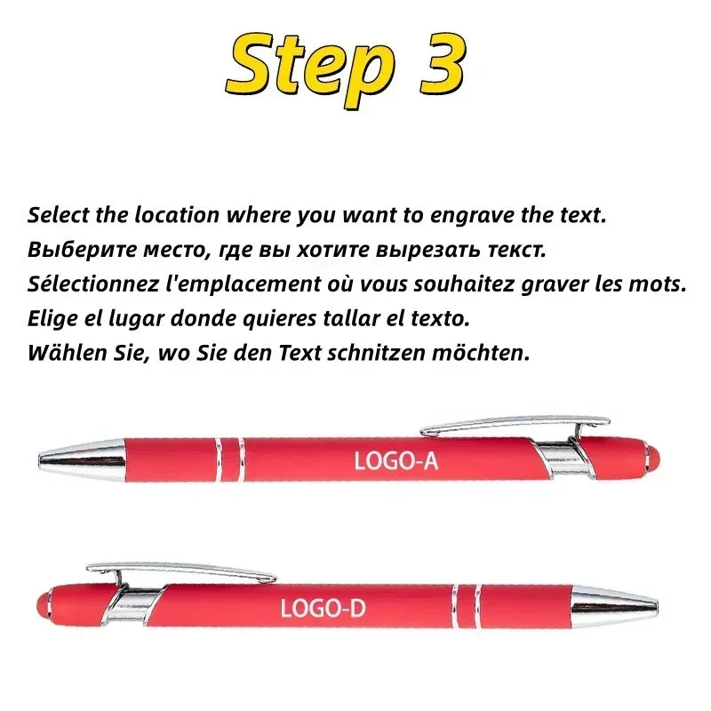 10-200Pcs Gradient Metal Ballpoint Pens Custom Logo Touch Screen Pen Office School Advertising Pen Name Text Laser Engraving