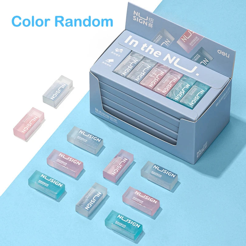 Cute Soft Erasers Transparent Eraser Ins Simplicity Solid Color Eraser Wipe Clean Eraser Lovely Student Stationery Supplies