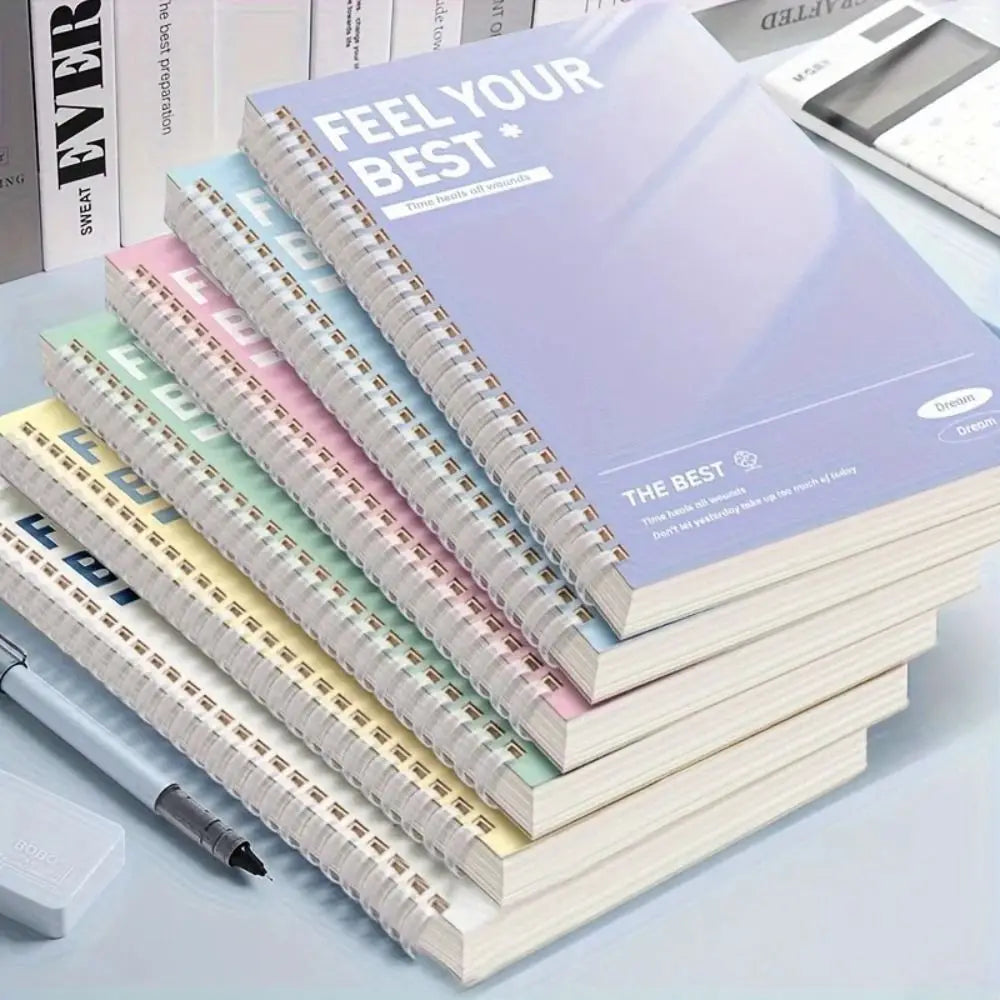 60 Sheets A5 Spiral Notebook, Perforated Horizontal Lined Pages, Color Diary Notepad, School Office Stationery Gift