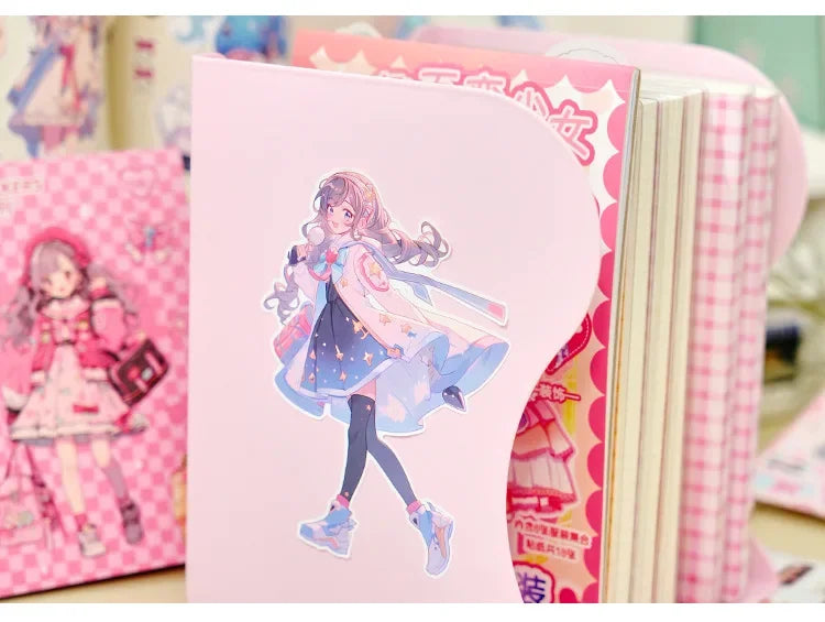 Journamm 20sheets Kawaii Stickers Book DIY Scrapbooking Collage Stationery Decor Junk Journal Cartoon Materials Stickers