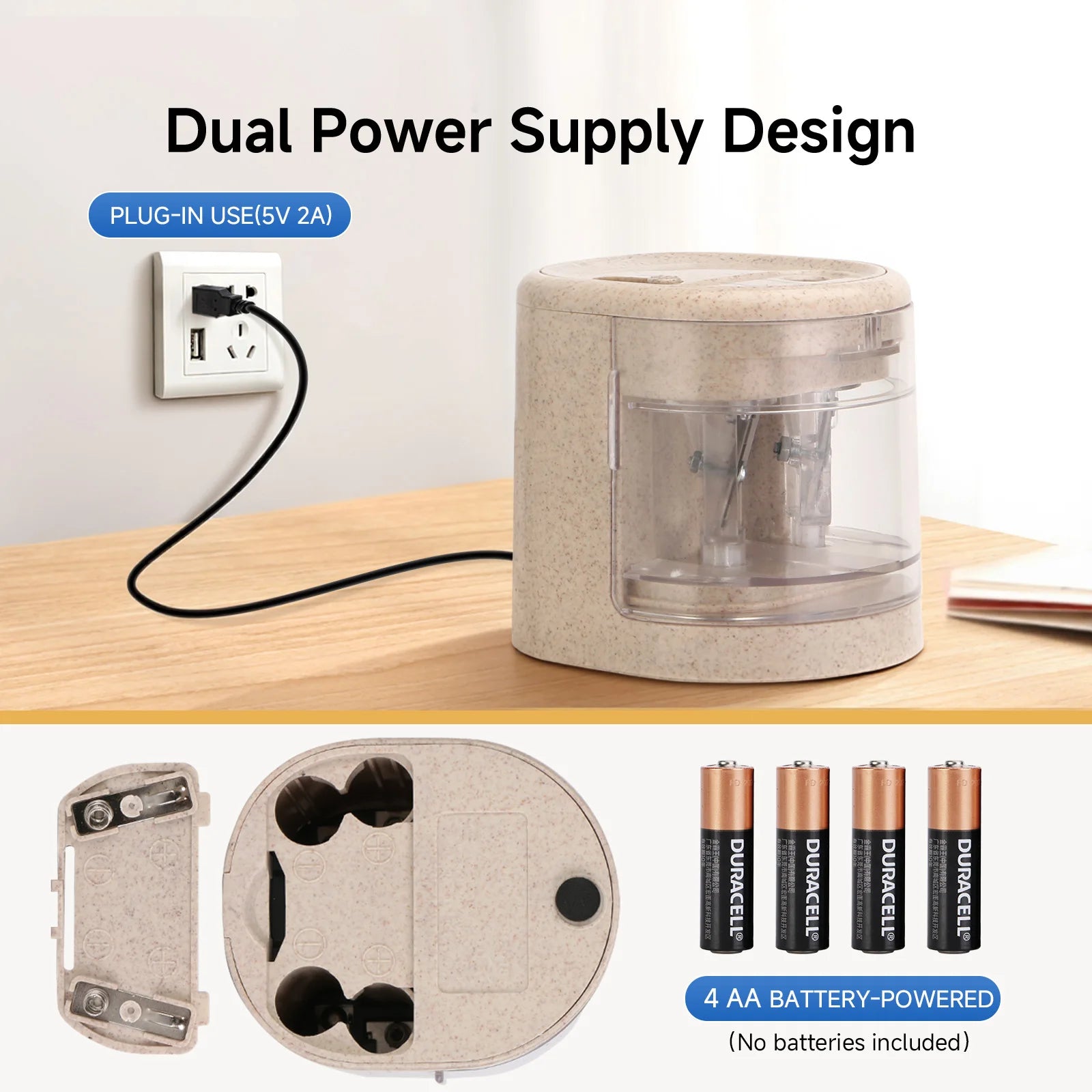 EAGLE Automatic Electric Pencil Sharpener, 5S Fast Sharpening for 6-12mm All Shapes Pencils Home School Office Art Studio