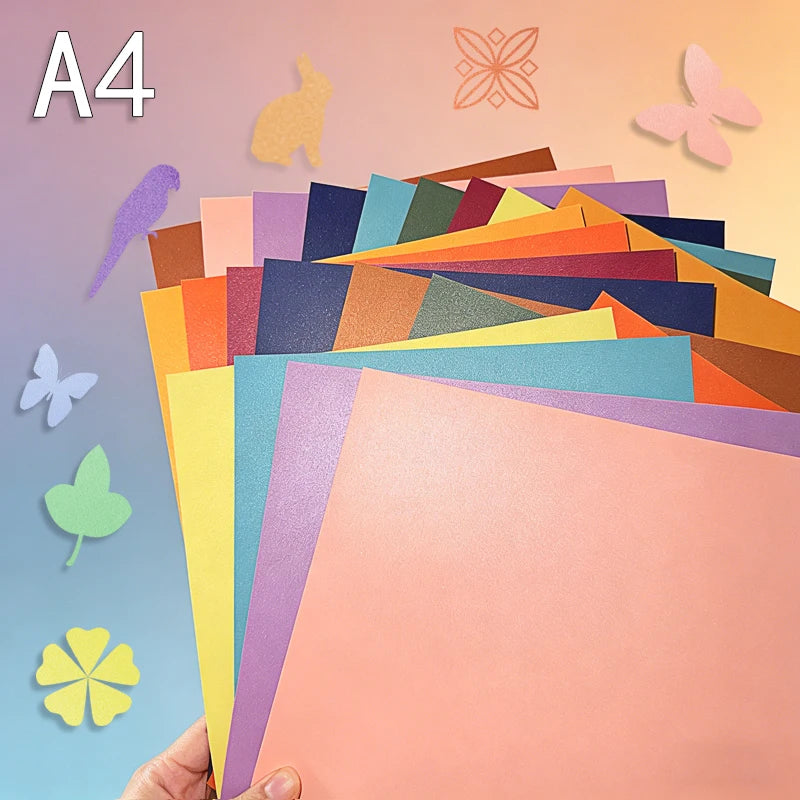 A4  Color Cardstock 20PCS 250G Mixe 10Colors Double-sided Pearl Paper Laser Printing Stock for Card Making Scrapbook & DIY Craft