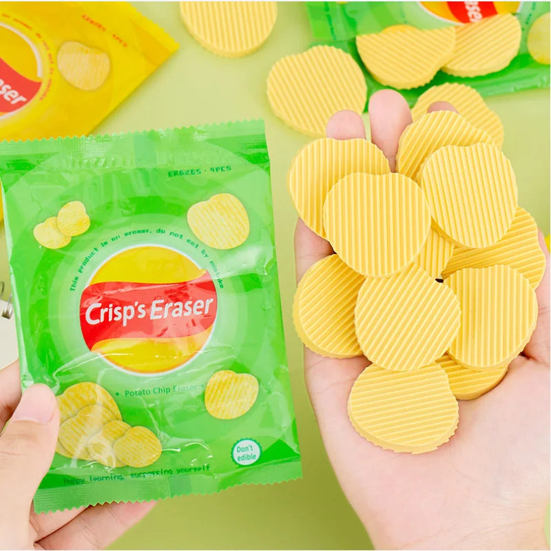 Creative Potato Chip-Shaped Erasers Student Stationery Wholesale End-of-Term Christmas Gifts June 1st Prizes