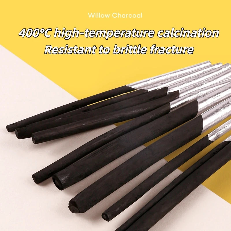 10pcs Willow Charcoal Sticks Charcoal Pencil for Sketching Sketch Charcoal Stick Charcoal Drawing Sticks for Fine Art Students