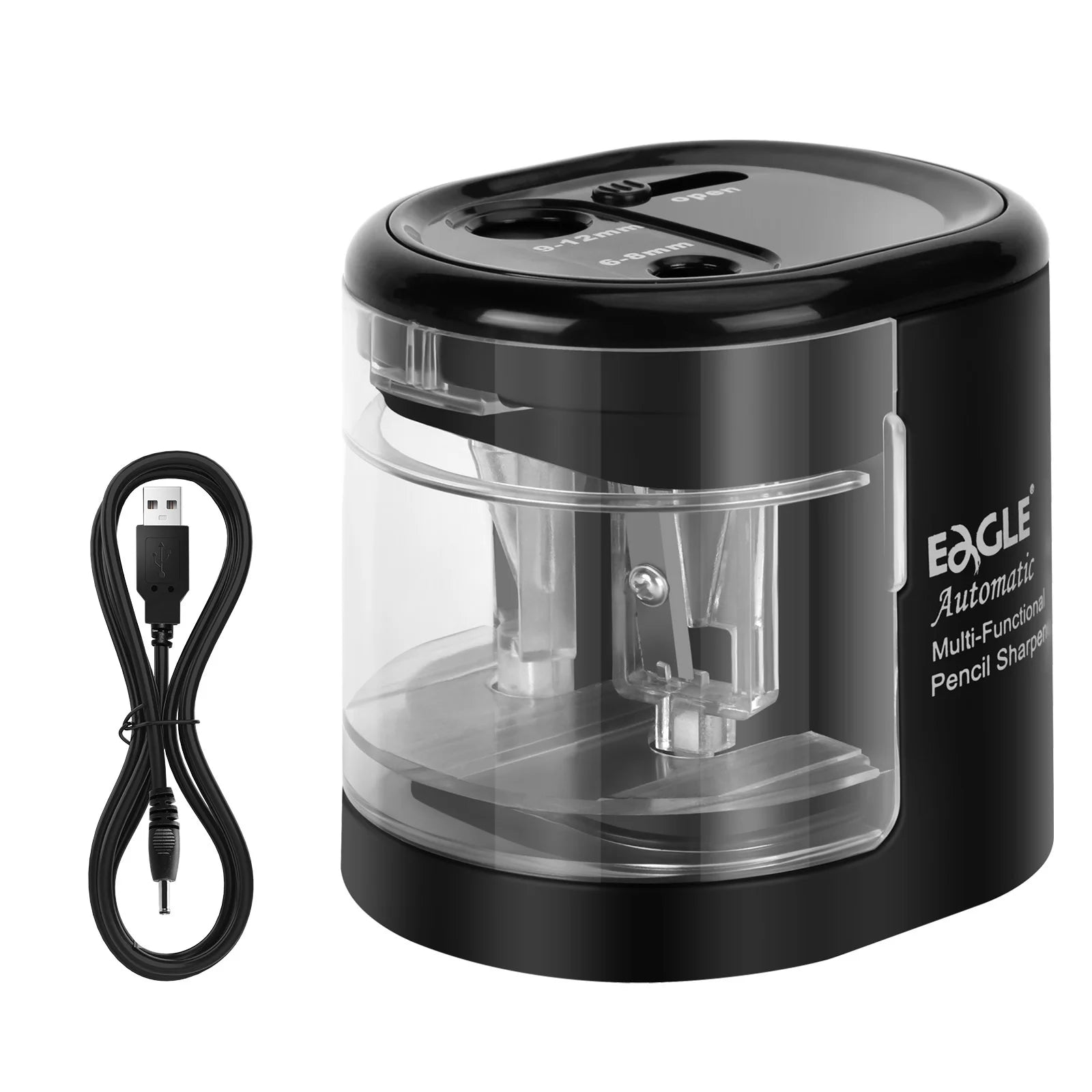 EAGLE Automatic Electric Pencil Sharpener, 5S Fast Sharpening for 6-12mm All Shapes Pencils Home School Office Art Studio