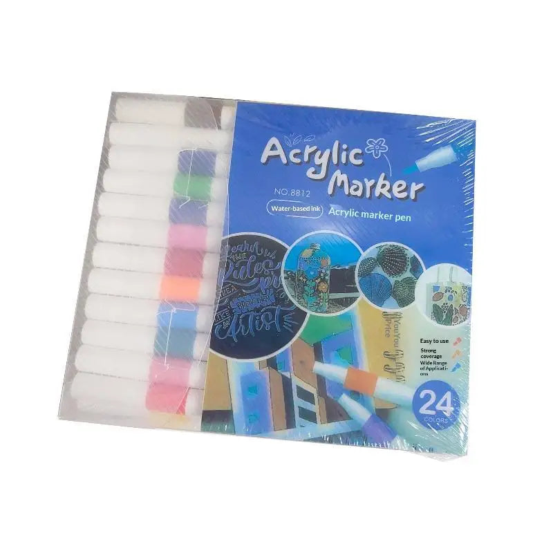 Acrylic Paint Markers 24 Colors Waterproof Smudge Resistant for Pottery Painting Handmade DIY Art Project