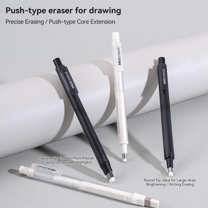 Languo Eraser Retractable Automatic Pencil Rubber High Precision Pencil Eraser Correction Highlight Rubber Tools Art Supplies