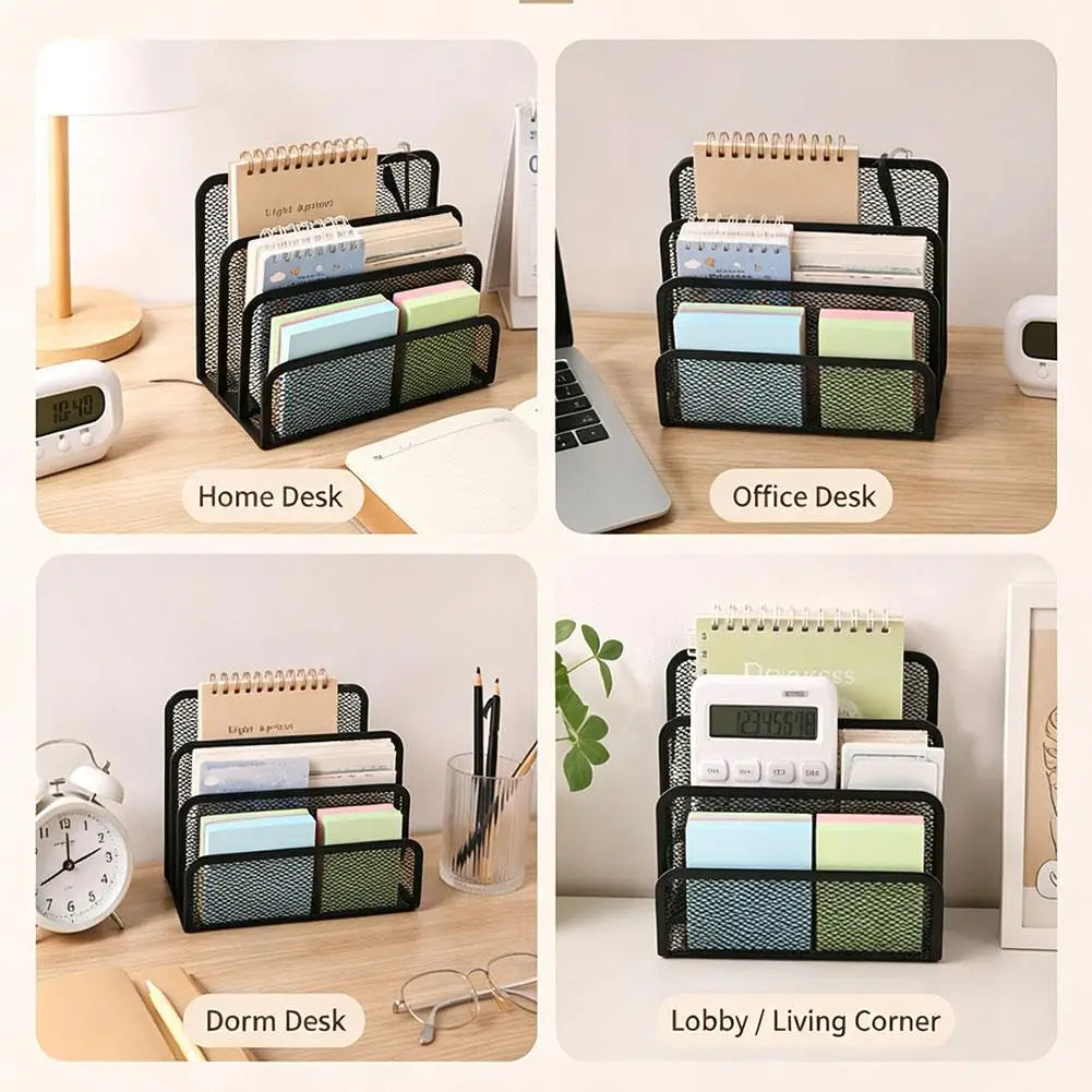 Desk Organizer Small File Holders Letter Organizer Metal Mesh Document/Filing/Folders/Paper Organizer for Desktop