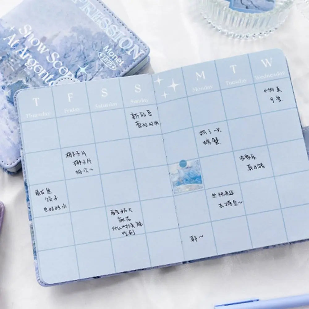 Weekly Planner School Stationery Magnetic Buckle Writing Pads Landscape Notepad DIY Scrapbook Scenery Notebook Handbook