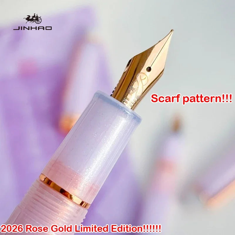 2026 Limited Edition Sakura Pink! JINHAO 82 Plus Fountain Pen Rose Clip Rose Scarf Pattern Nib School Office Supplies Stationery