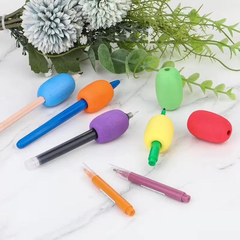 3/6pcs Soft Foam Grips For Pens And Pencils, Writing Practice Pencil Holder Cushion Grip For Handwriting Drawing Ergonomic