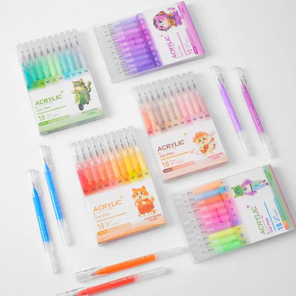 ROSYMENG 100/160 Colors Gel Pens,Acrylic Painting Handbook Pen Set,Multi-Color Neutral Pen,Student Writing Drawing Marker Pens
