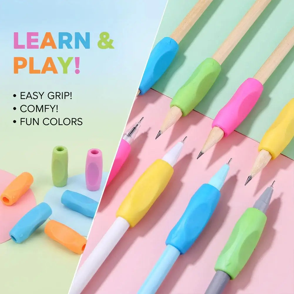 4-Pack Pencil Grips,Soft Silicone & Non-Slip Texture, Ergonomic Pen Holder for Kids & Adults Left/Right Handed Writing,Drawing