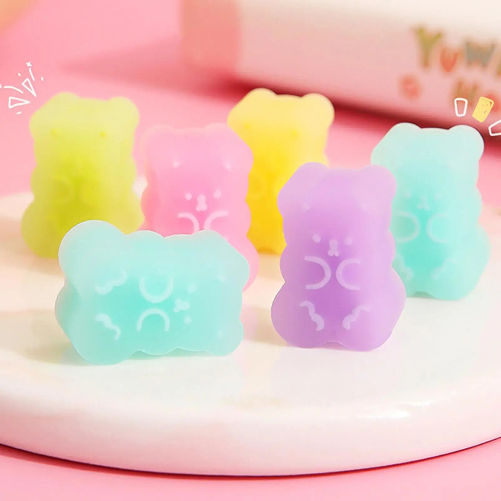 Animal Erasers 5Pcs/set Interactive Stationery Desk Decoration Eraser Pets Bear Shape for Students Children Carnival Party Favor