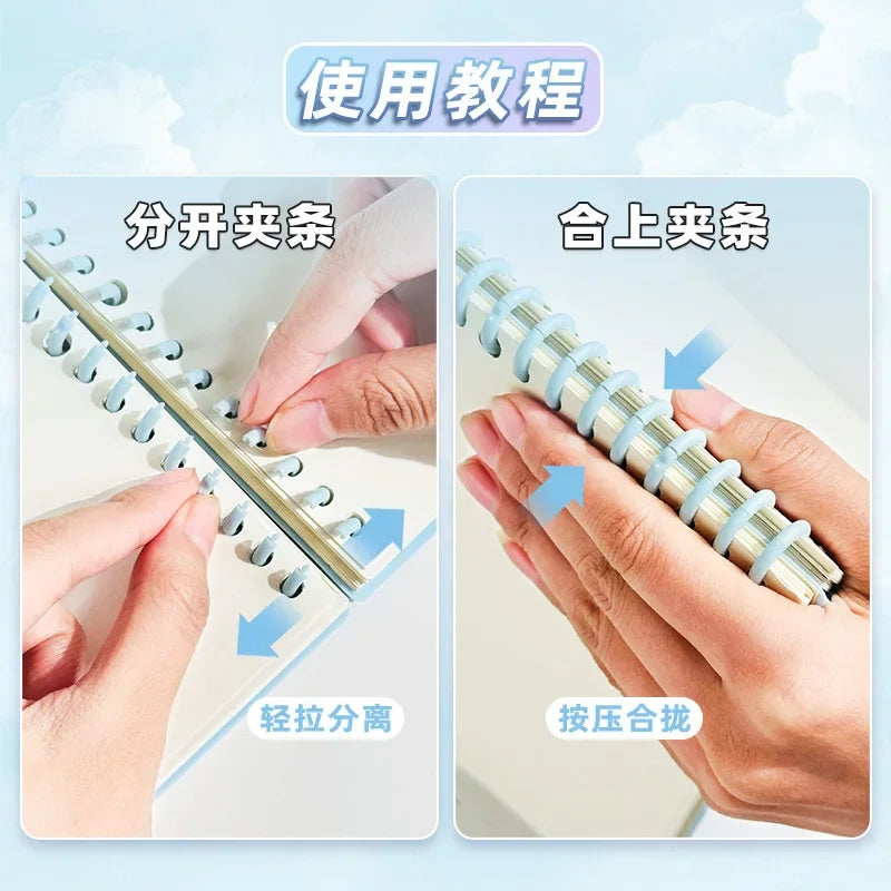 Macaron Loose Leaf Notebook 60 Sheets Detachable Coil Binder A4/A5/B5 Replaceable Journal for School
