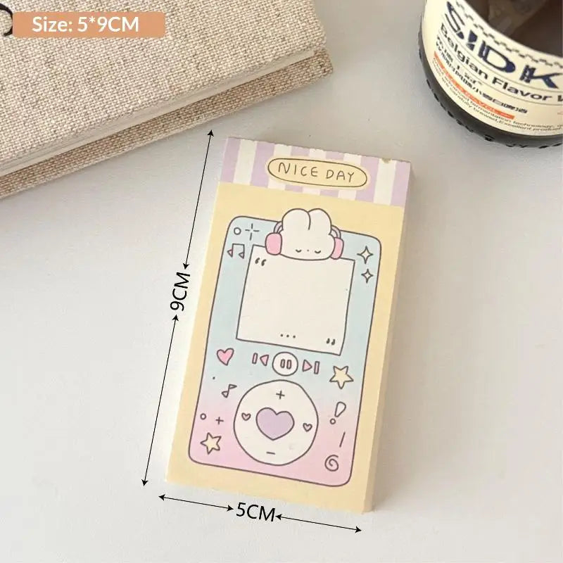 Memo Pad Notebook 100 Sheets Non Adhesive Cute Handwritten Notes for Meeting School Exam Preparation