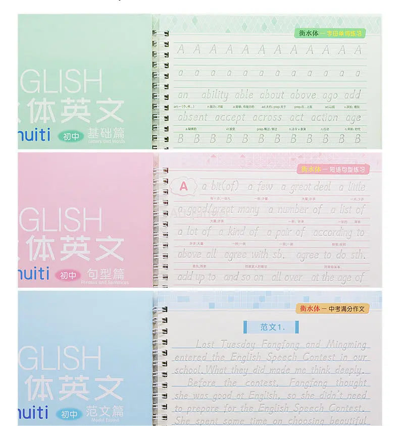 Students Practice Copybooks Learn English Composition Writing Handwriting Practice Book Hengshui Calligraphy Book 3D Reusable