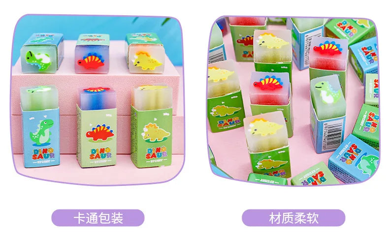 Dinosaur Erasers for Kids Clean Bulk Classroom Prizes Student Awards Teacher Party Supplies 3/6/12/18 Pcs