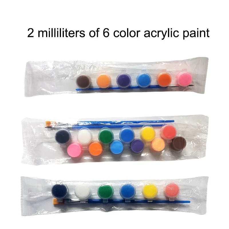 2 ml 6 Color Waterproof Acrylic Paint Set Art Painting DIY Graffiti Plaster