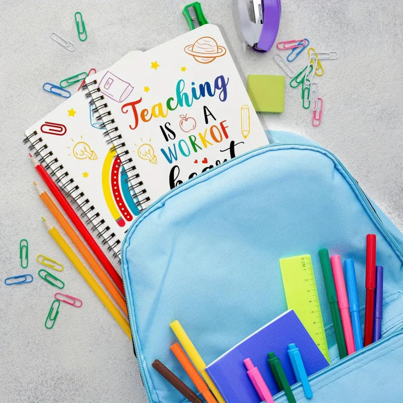 2 Pcs A5 Teacher Spiral Notebooks, Teacher Appreciation Notebooks, Hardcover Journals, Writing Notebooks, School Office Supplies