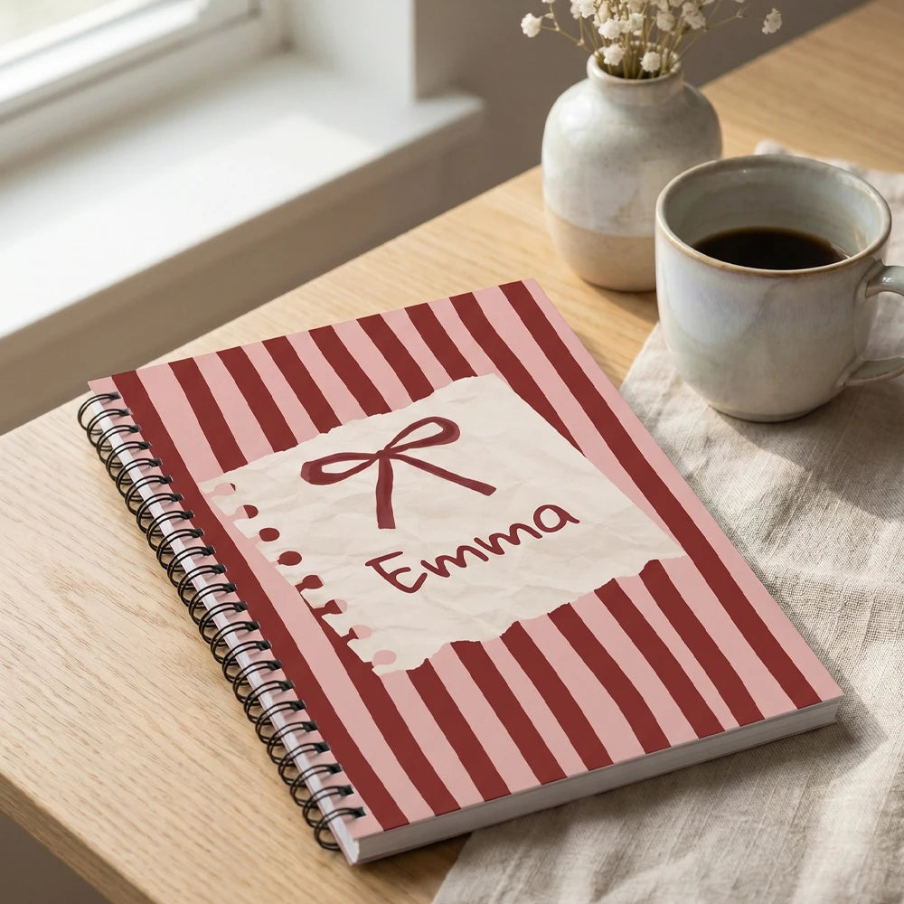 1pc Custom Name Spiral Notebook,Lined Inner Pages,Back To School,Birthday Present,Teen Girls,Students,Class Notes,Daily Diary