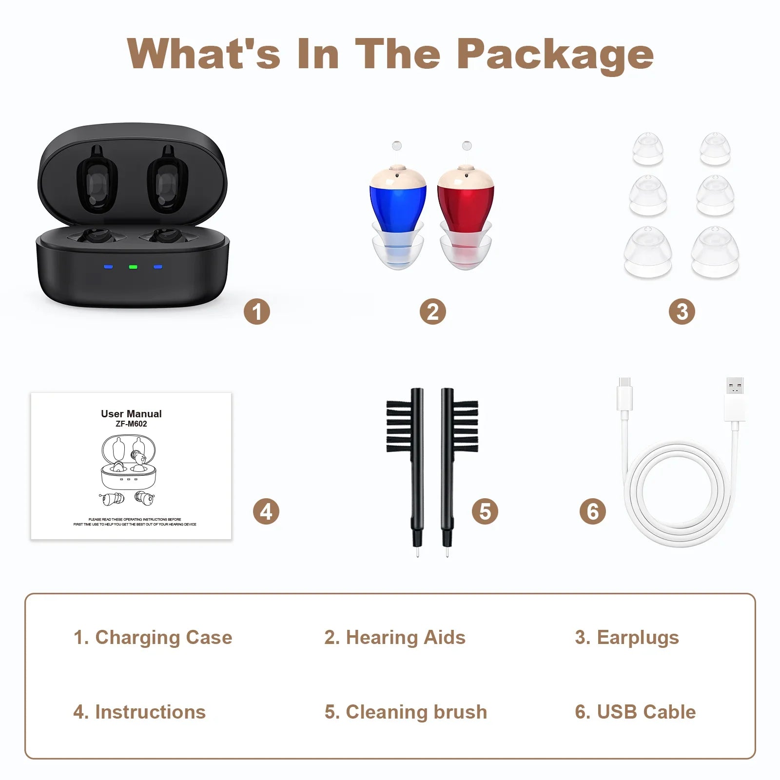 Hearing Amplifiers Earbuds with Noise Reduction, Rechargeable Digital Sound Enhance Headphones, Hearing Aids for Adults.