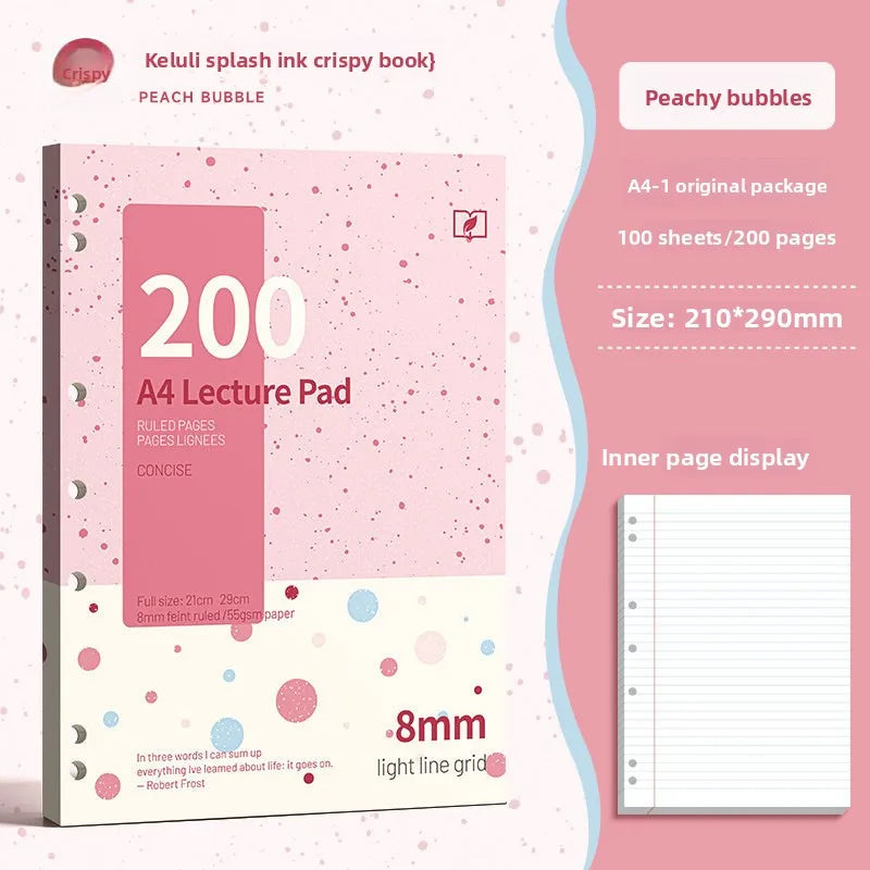 Thickened Loose Leaf Notebook A5 Horizontal Ruled Journal Diary Vintage Retro American Style Office School Writing Notepad