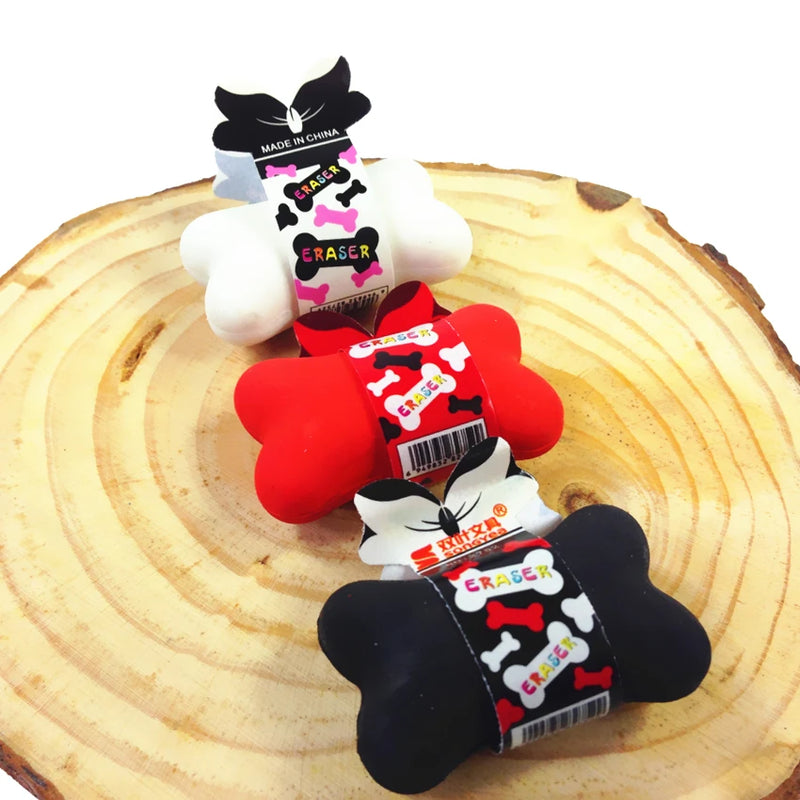 4pcs/lot Fashion Bone design eraser kawaii gift for kids Shoot Props material escolar erasers for erasable pen & pencils