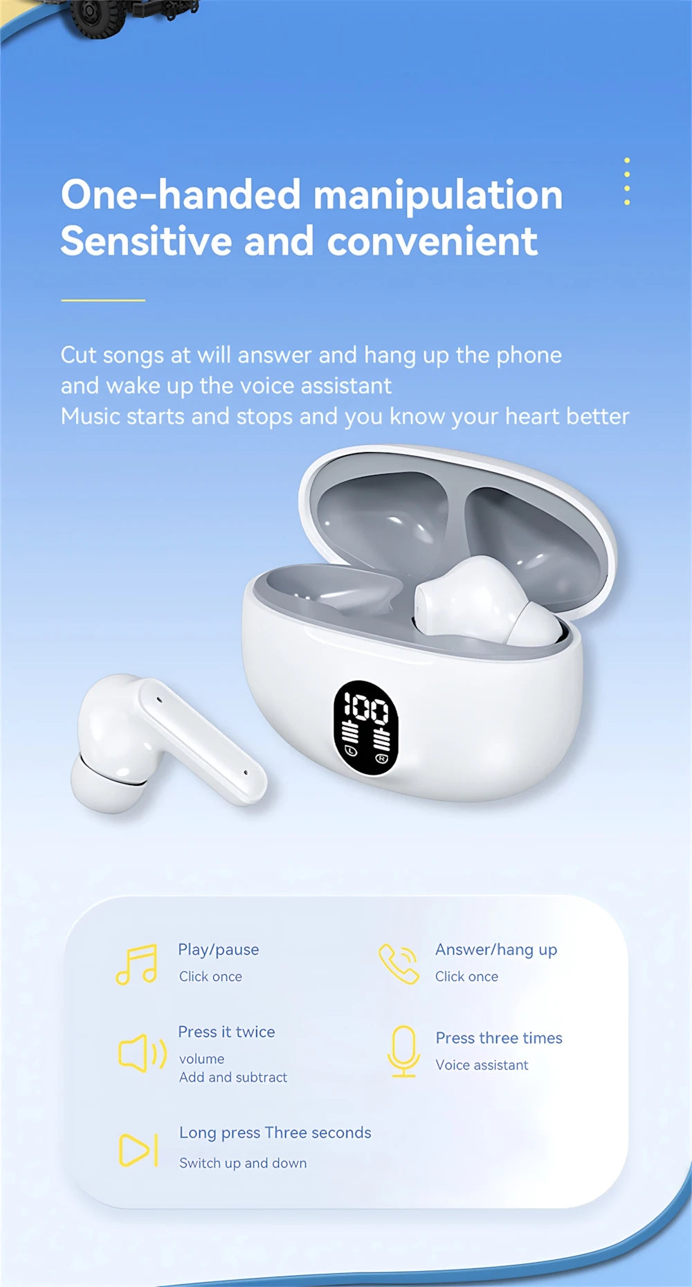 Wireless Bluetooth Headphones Built-in HD Mic Noise Isolation Large Battery for Extended Playtime Ideal for Calls Daily Music
