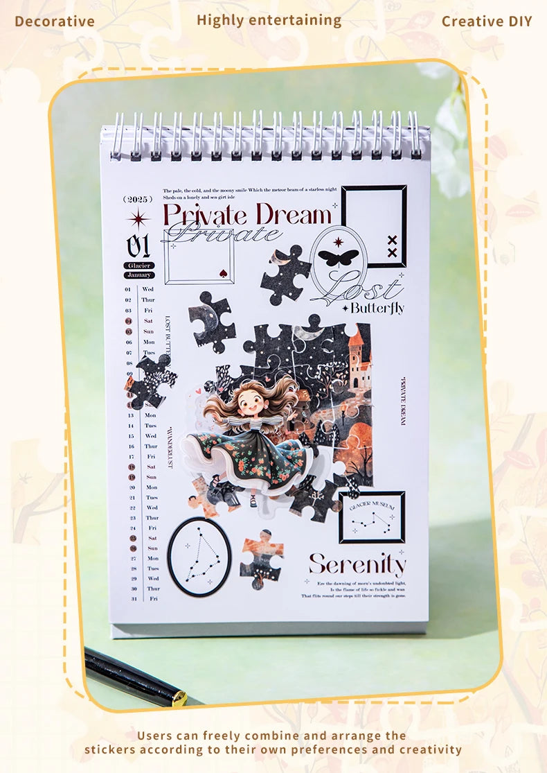 Journal GO 5pcs Piecing Together Fun Stickers Creative Decor Scrapbooking Diary Album Collage Junk Journal Material