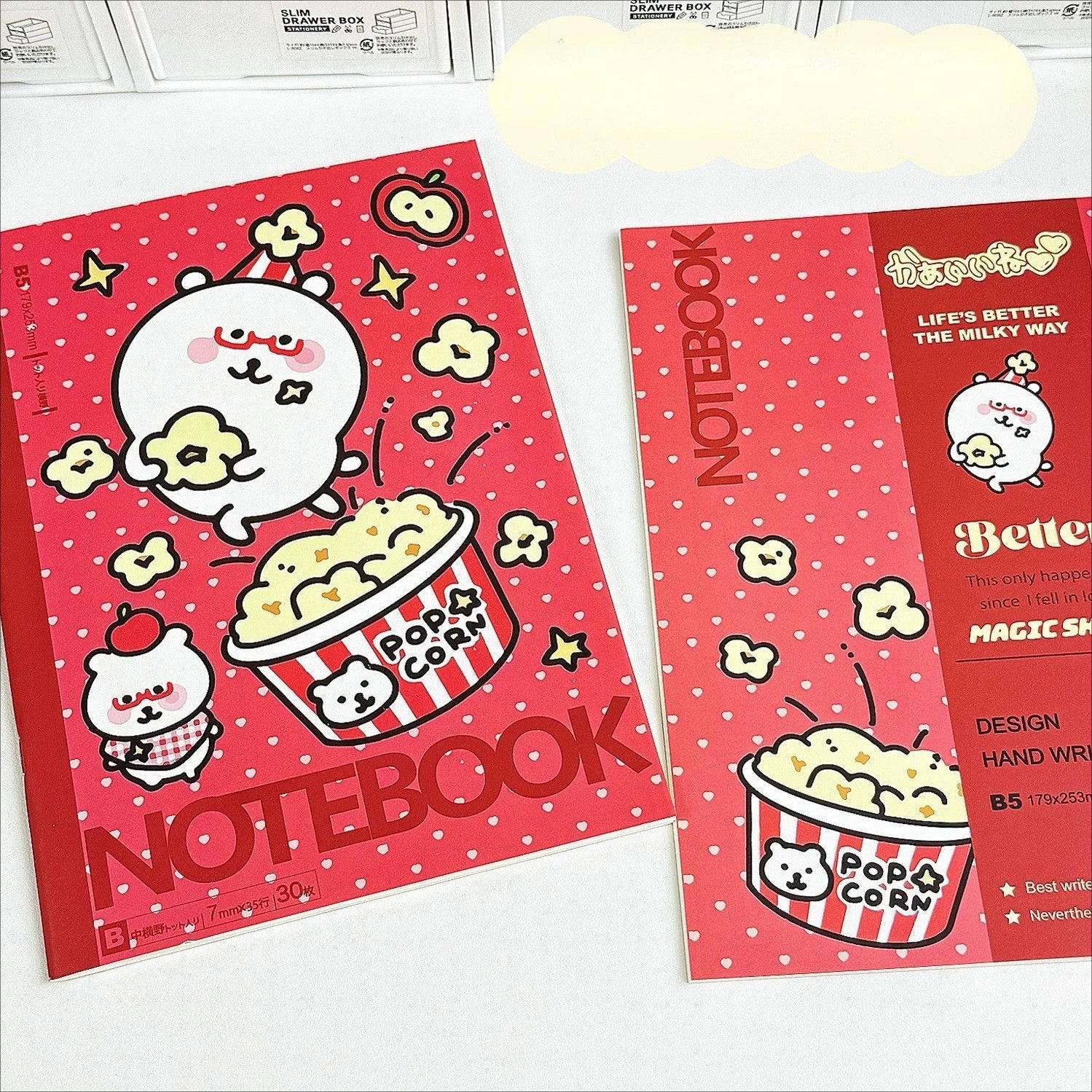Joke Bear Notebook Cartoon Pattern Diary Book for Students Durable Handwriting Notebook with Horizontal Lines for Note-Taking