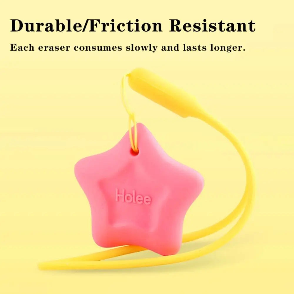 New Cute Star Erasers Set Anti Lost Lanyard School Stationery Durable Office Supplies Efficient Pencil Sketch Correction Rubber