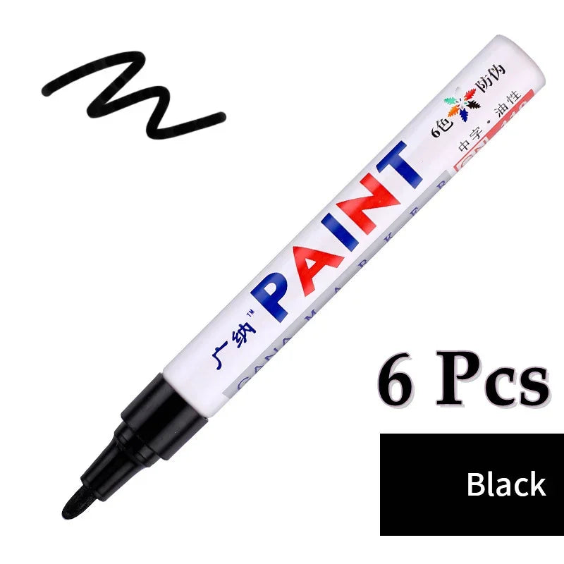 GN 6/12 Pcs Paint Pen Metal Paint Pen Waterproof Colorful Oil-based Markers Industrial Marking Painting Graffiti Paint Oil Pen